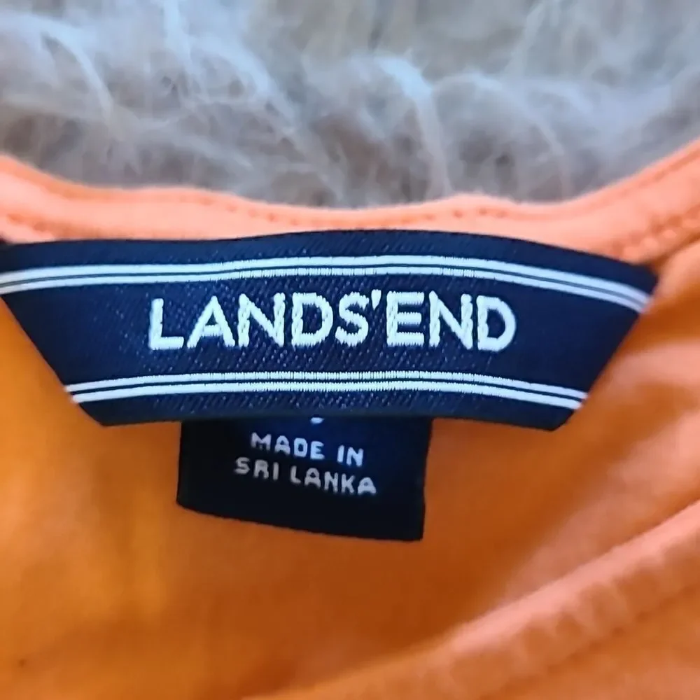 Lands end bright orange soft cotton stretch tshirt with flowy back size large - Picture 3 of 8